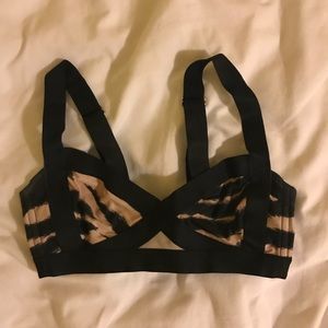 H&M Animal Print Bandage Bikini Top, Size 4